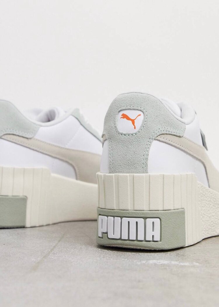 Зелёные кроссовки на танкетке Puma Cali