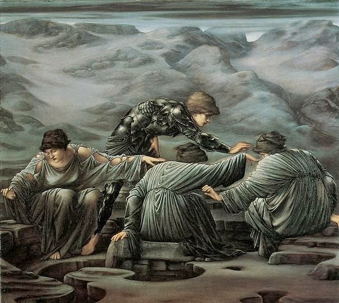 Эдвард Бёрн-Джонс - "Грайи и Персей" (1892)