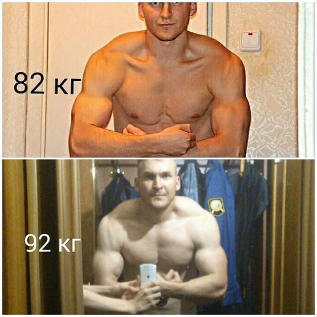 Со 112 кг до 82 кг, затем начал набирать и вот как выглядел.
