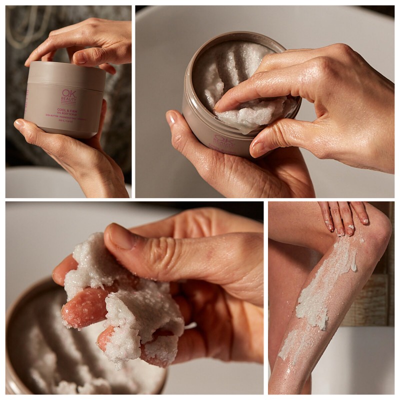 Скульптурирующий скраб для тела с охлаждающим эффектомOK BEAUTY COOL & FIRM OIL BODY SCRUB