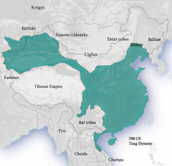 Территории правления Китая во времена правления У Цзэтянь