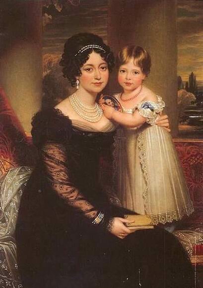 William Beechey. The Duchess of Kent and Princess Victoria, 1821 год