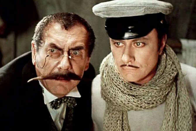 Андрей Миронов и Анатолий Папанов в фильме «12 стульев», 1976 год