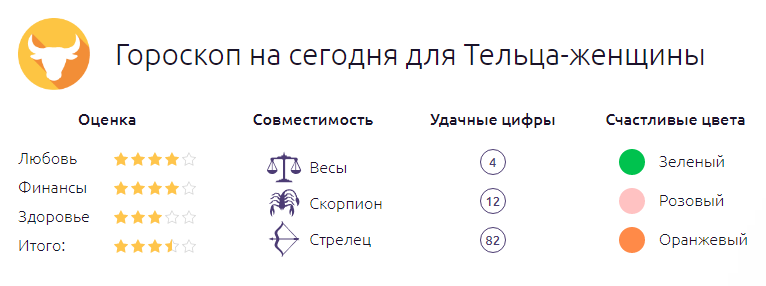 Гороскоп на сегодня дляТельца-женщины